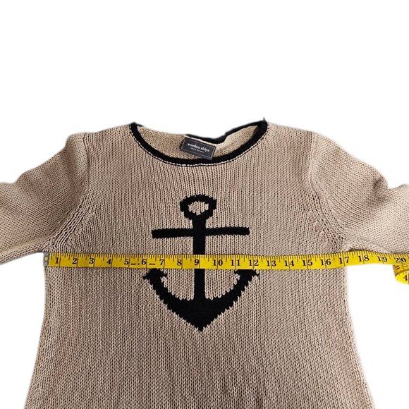Wooden Ships Paola Buendia Nautical Loose Knit Sweater, Stretch, Size M/L - Picture 7 of 8